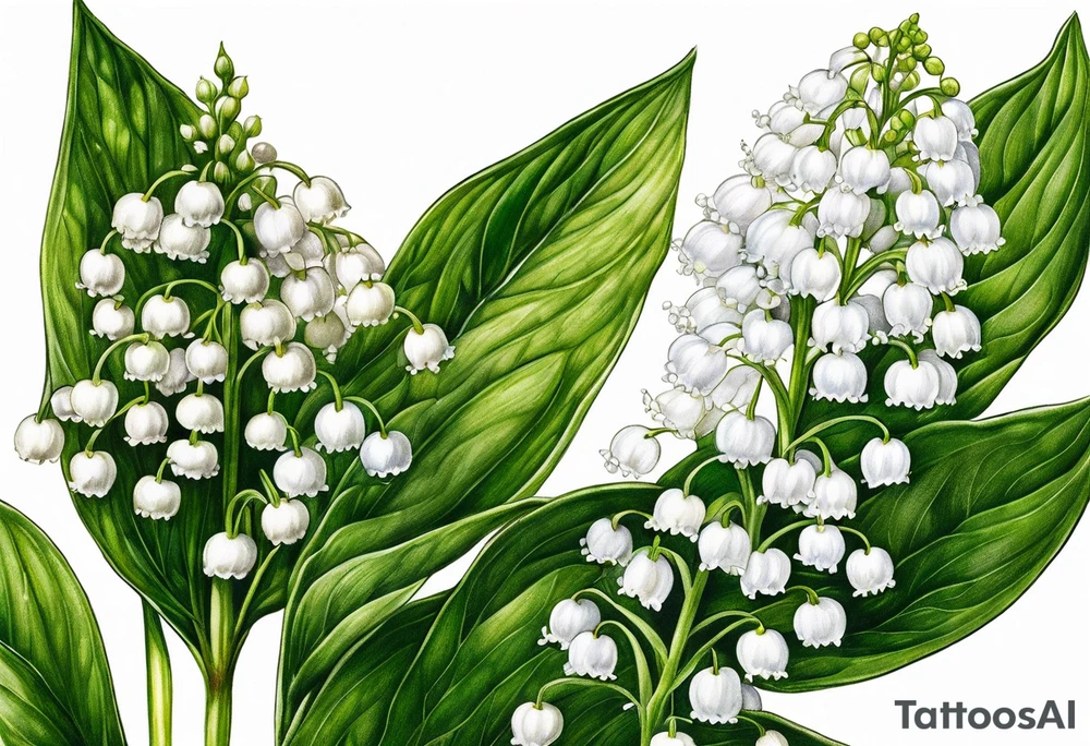 ageratina altissima (white snakeroot) and lily of the valley tattoo idea