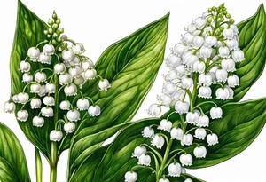 ageratina altissima (white snakeroot) and lily of the valley tattoo idea