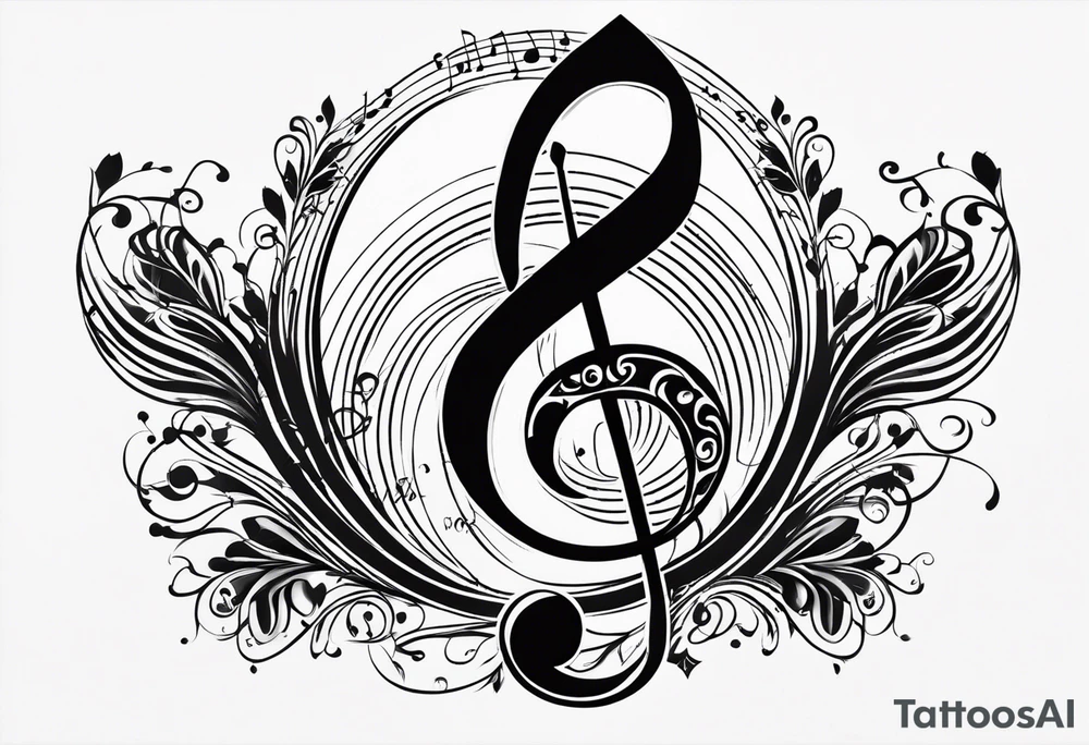 Note de musique, clef de sol, fin tattoo idea Note de musique, clef de sol, fin tattoo idea