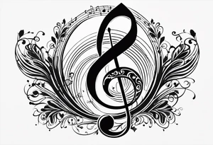 Note de musique, clef de sol, fin tattoo idea