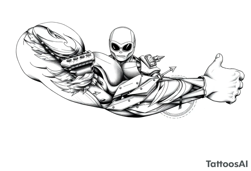 Motoryzacja kobiety hazard tattoo idea
