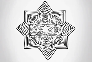 african, cultural, star, symmetrical, chest tattoo tattoo idea