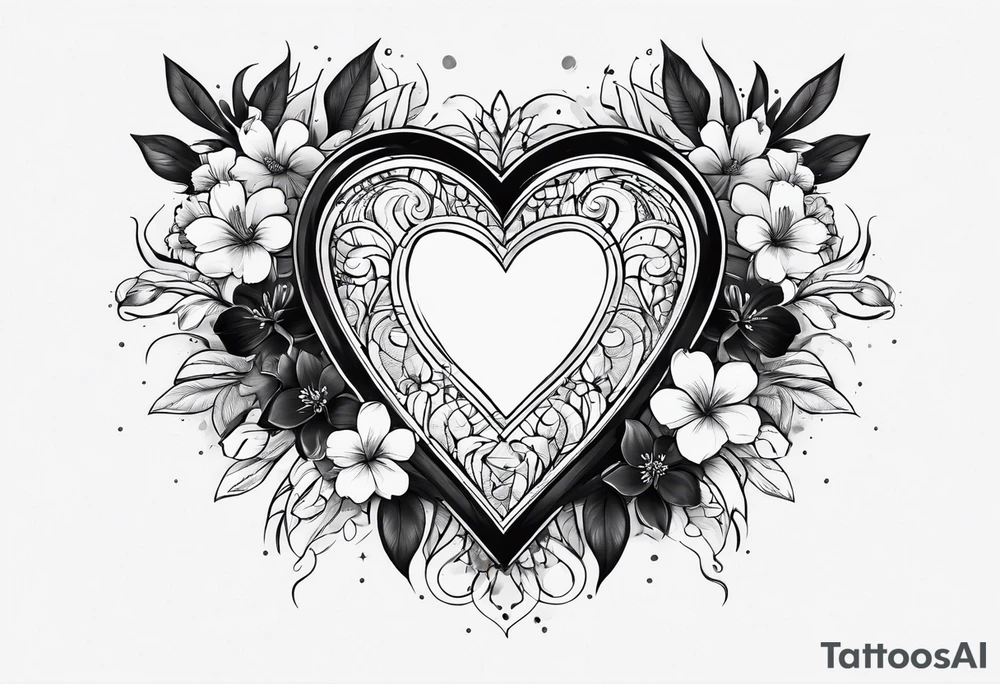 Heart with flowers that says adam 12 tattoo idea