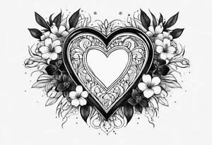 Heart with flowers that says adam 12 tattoo idea