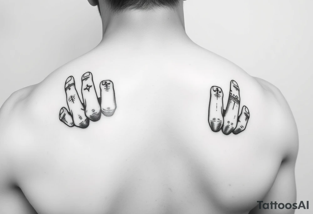 Hoodlum Hooligan across all my fingers on both hands tattoo idea