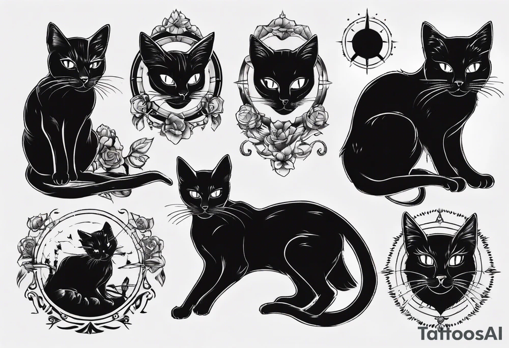 black cat tattoo idea