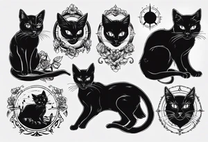 black cat tattoo idea