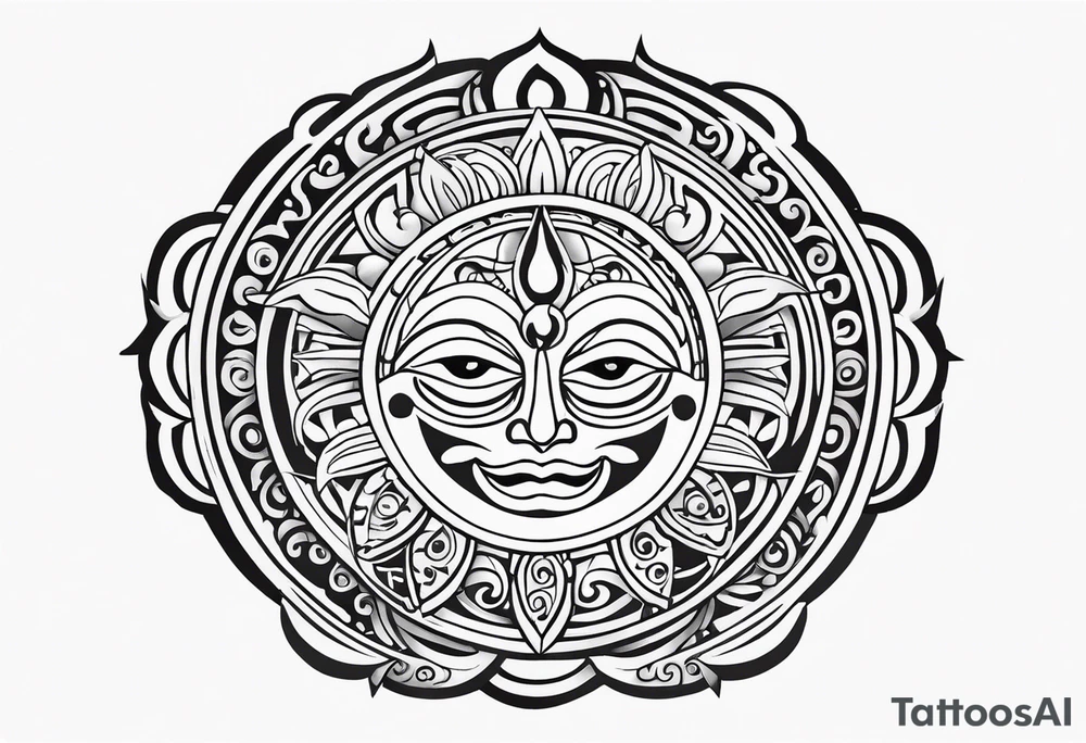 the sun god maori tattoo idea