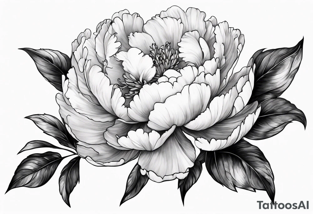 A stemless peony tattoo idea