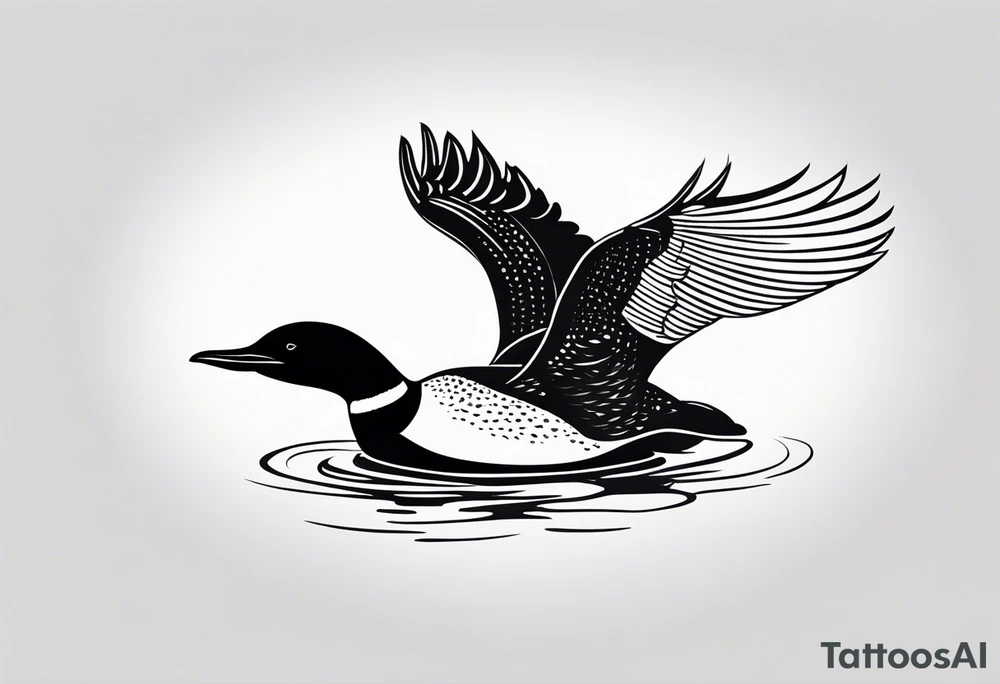 Loon diving tattoo idea