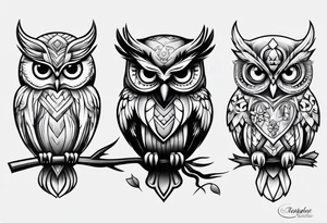 Owl with cancer ribbon in claw tattoo idea