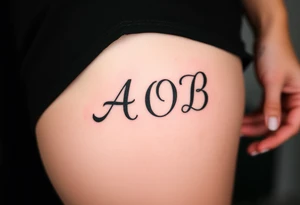 AOB lettering tattoo idea