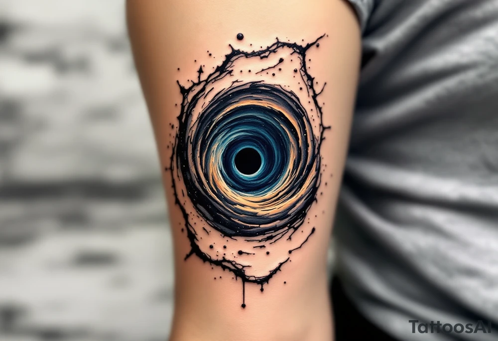 Human Civilisation is being sucked into a Black hole vortex tattoo idea