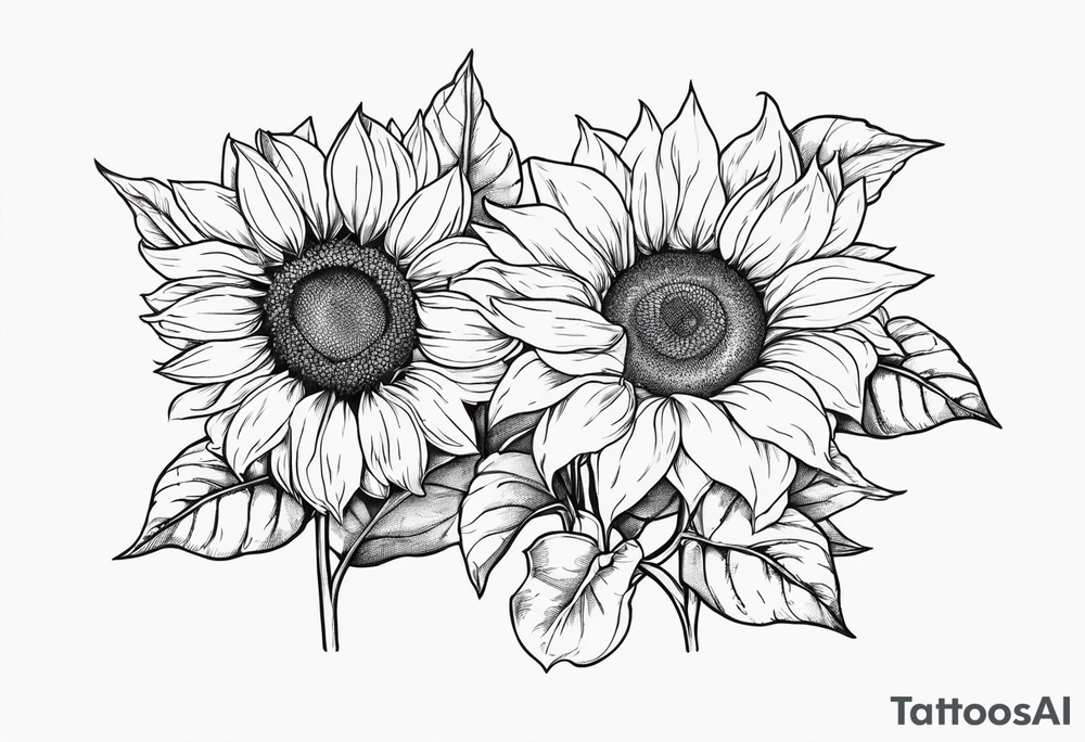 2 sunflowers with forget me nots intertwined tattoo idea 2 sunflowers with forget me nots intertwined tattoo idea