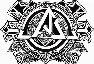 Valhalla 
Sword shield valknut  axe battle tattoo idea