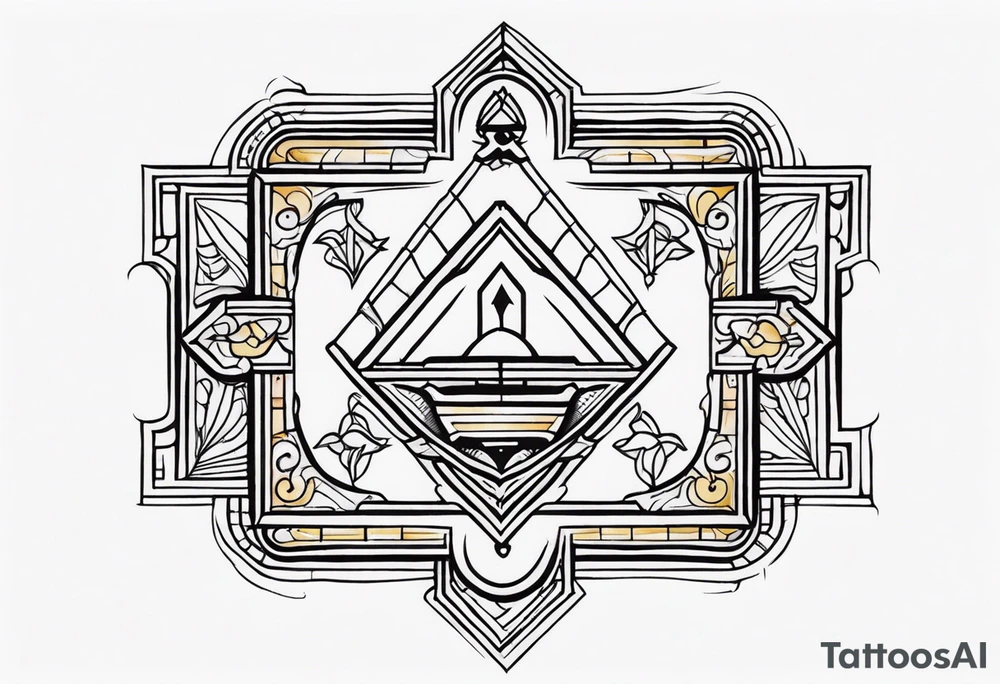 free masonry symbol , rectangle tattoo idea