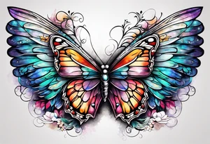 One Angel wing with butterfly with your wings were ready but my heart was not tattoo idea