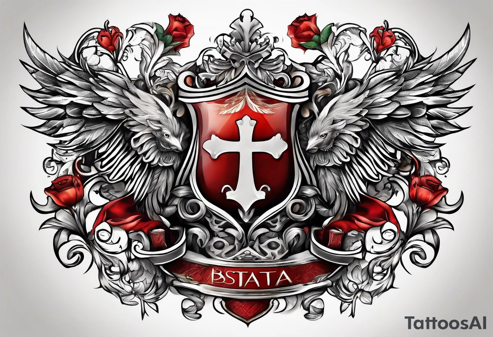 Family crest of the Basta surname tattoo idea
