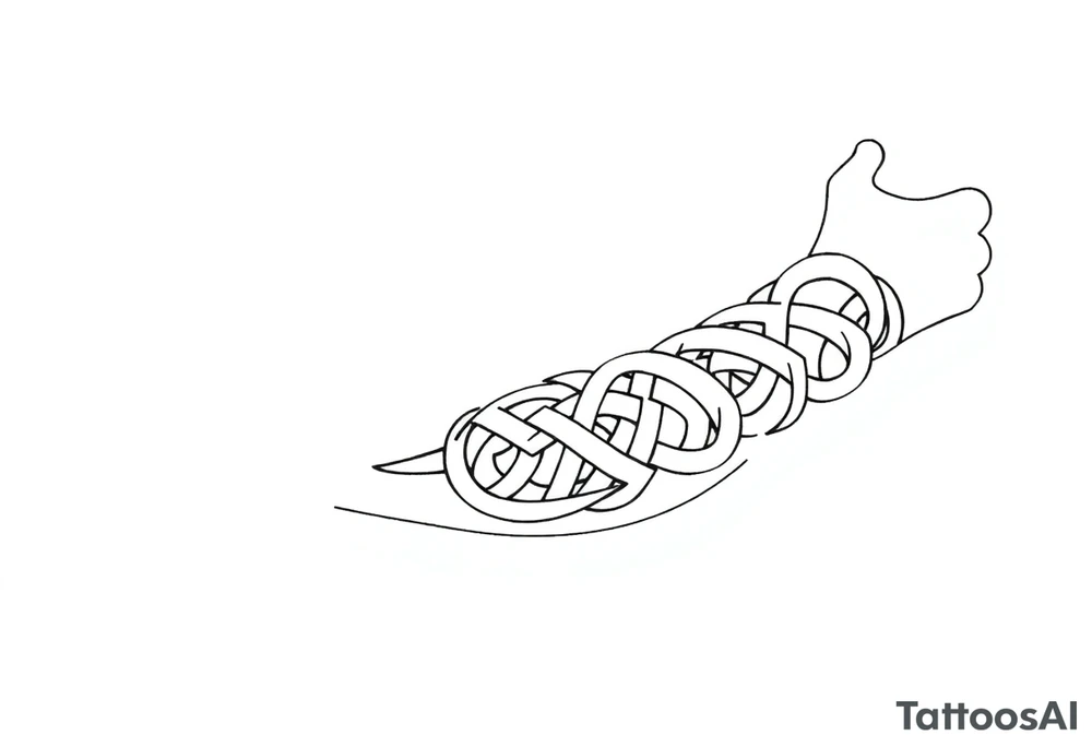 Māori style Celtic knot sleeve tattoo idea