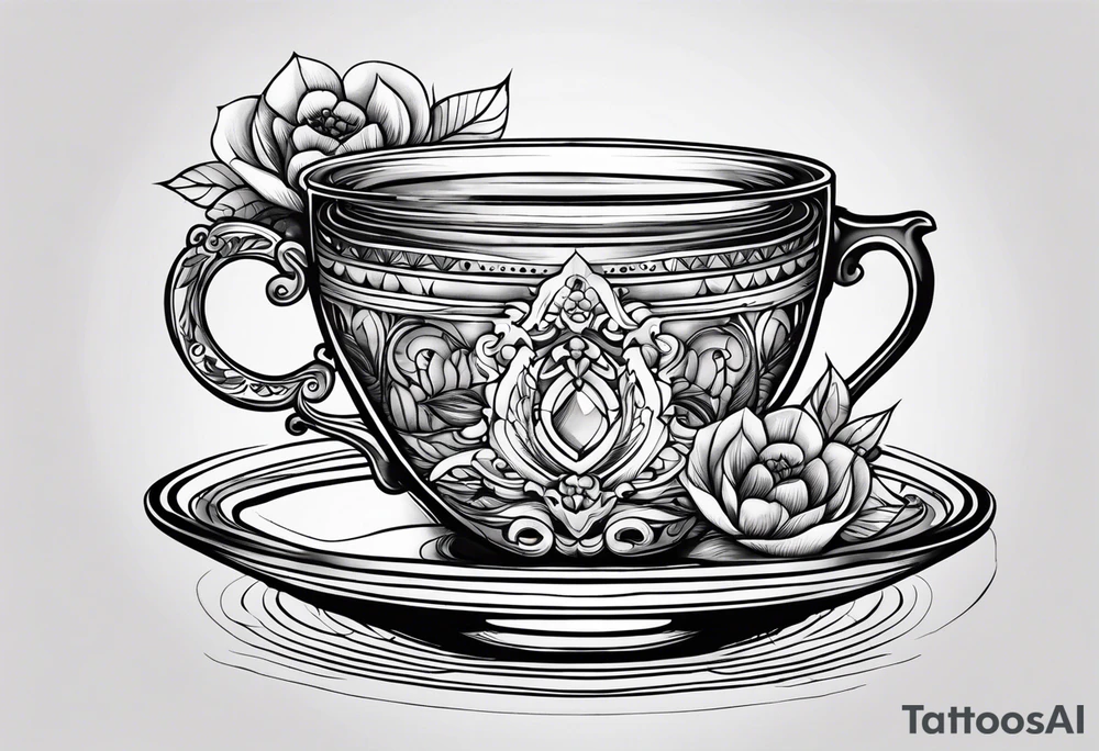 she whiskey in tea cup tattoo idea