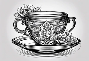 she whiskey in tea cup tattoo idea