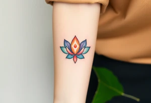 Lotus and Leo symbol tattoo idea