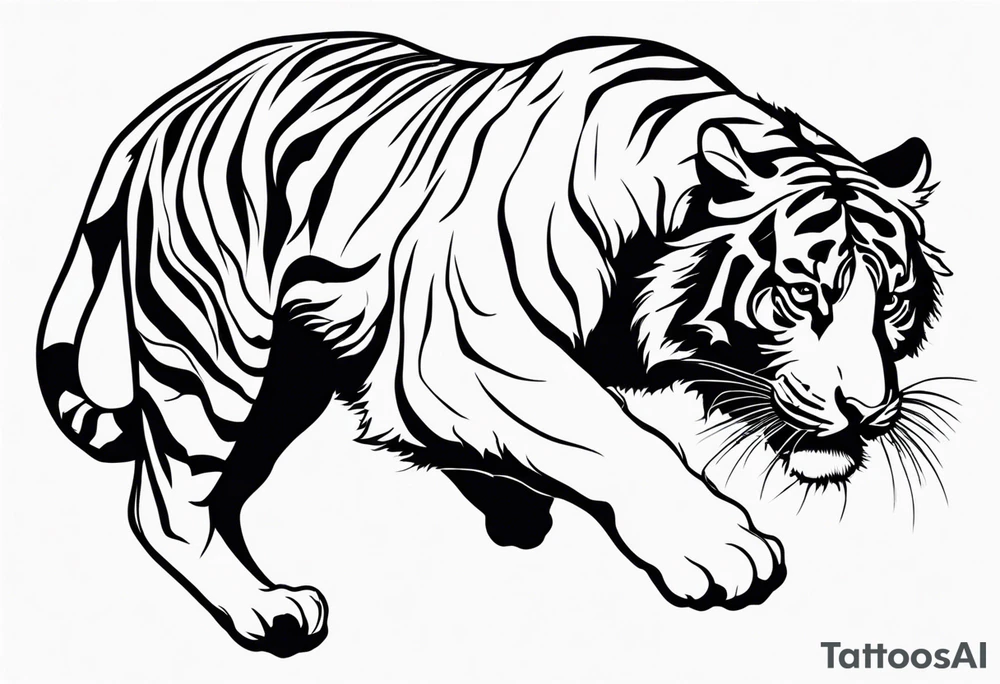 tiger jumping tattoo idea