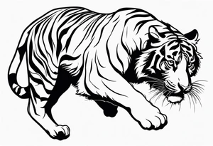 tiger jumping tattoo idea