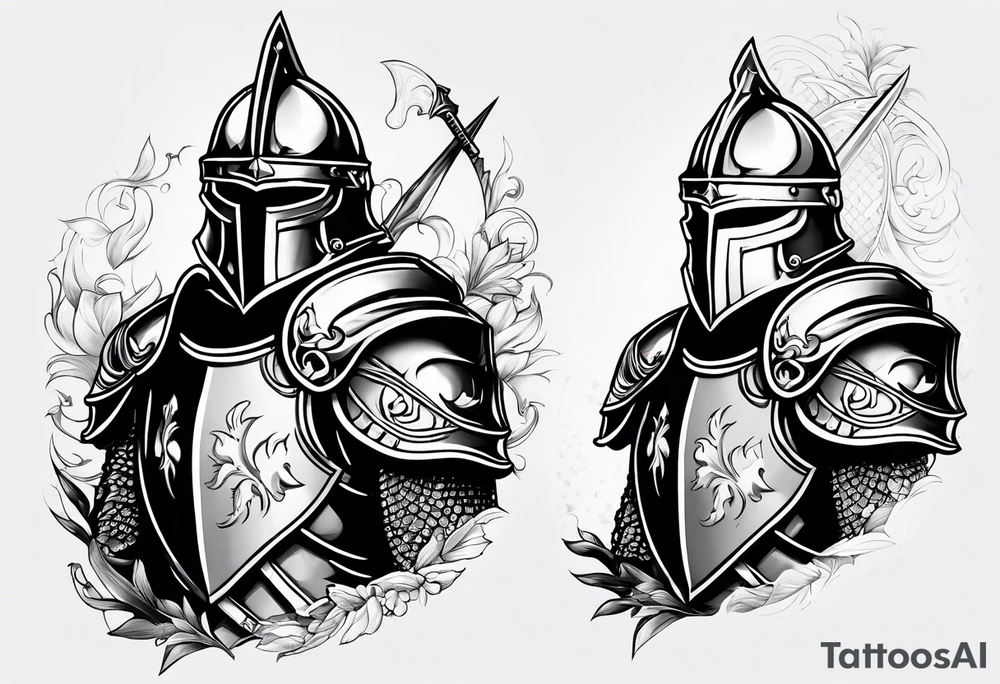 knight with heavy armor tattoo idea
