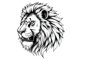 powerful majestic lion with Czech theme tattoo idea