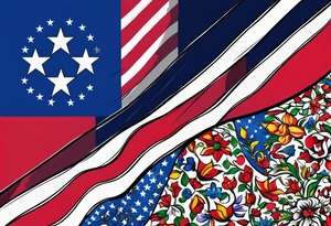 the flags of Washington DC, Arkansas, Wisconsin, Kentucky, Brazil, Portugal, Spain, and Crete tattoo idea