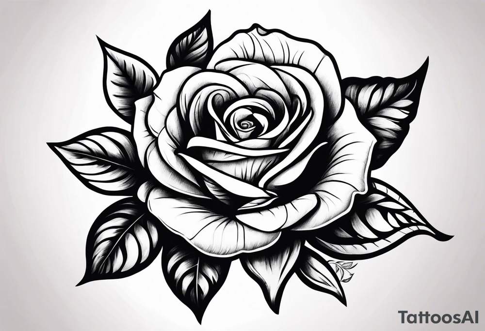 Rose with stem tattoo idea