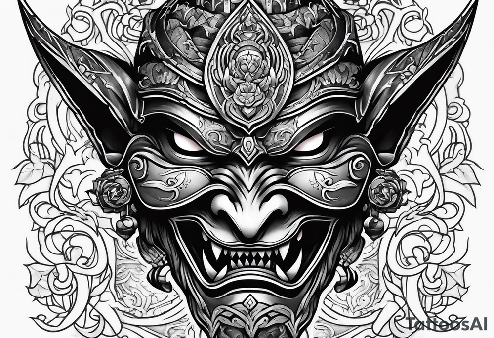 korean goblin mask tattoo idea