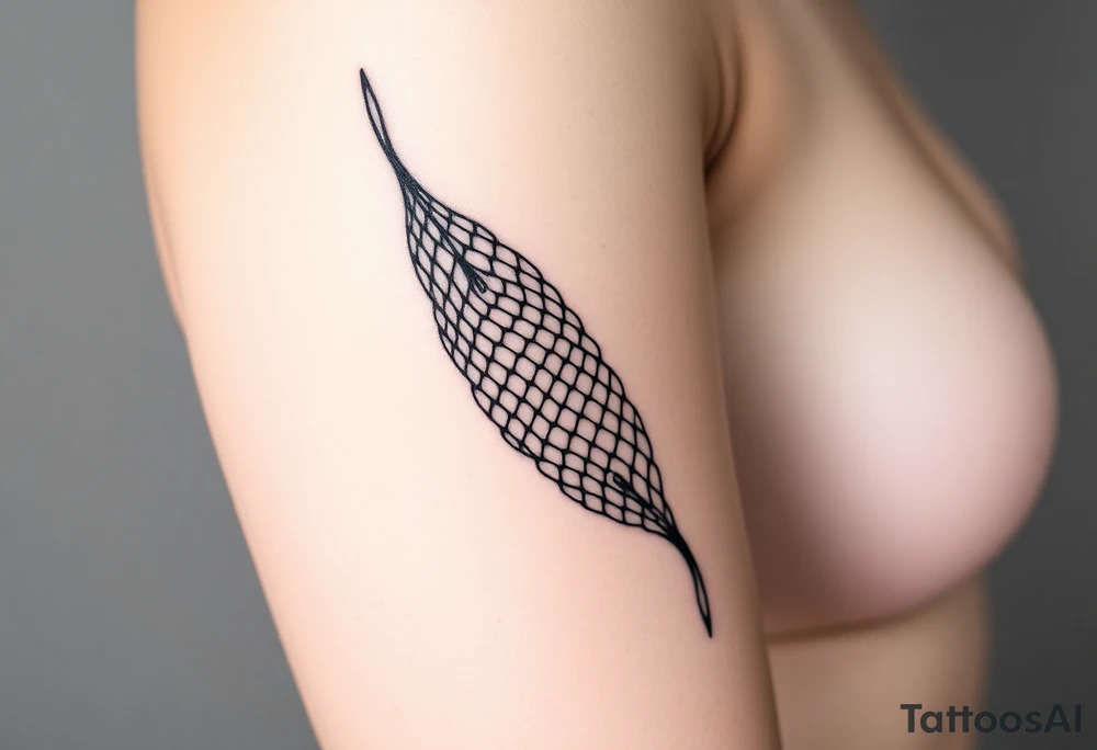 Thick sexy negative fishnets tattoo idea