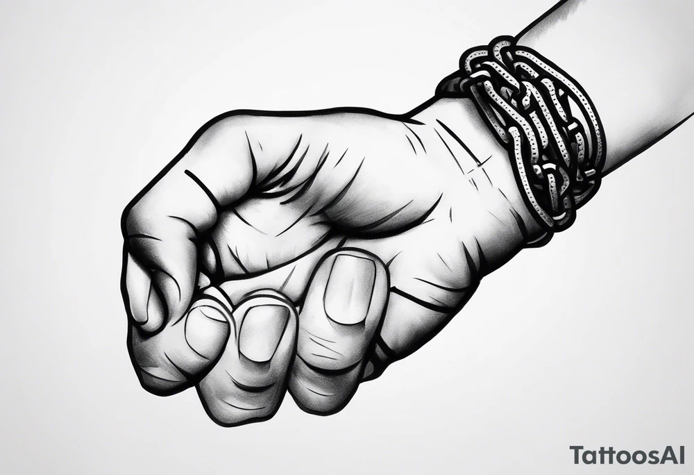 bicycle chain around wrist tattoo idea