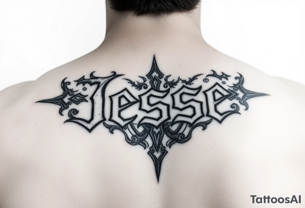 the name Jesse in a golem tattoo idea
