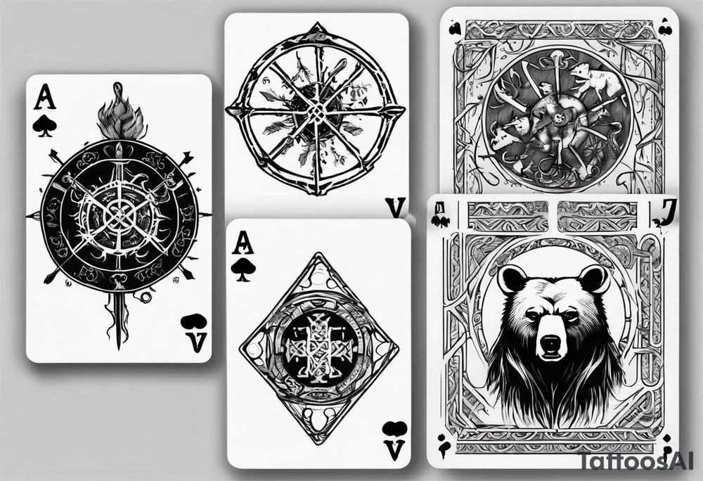 Vegvisir, Lord of the Rings, Playing Card,
Bear tattoo idea