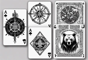 Vegvisir, Lord of the Rings, Playing Card, 
Bear tattoo idea
