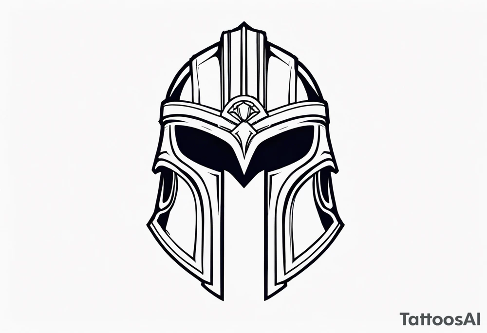 Ancient spartan helmet trinity symbol tattoo idea
