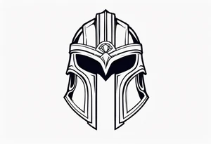 Ancient spartan helmet trinity symbol tattoo idea