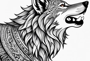 Wolf forearm tattoo idea