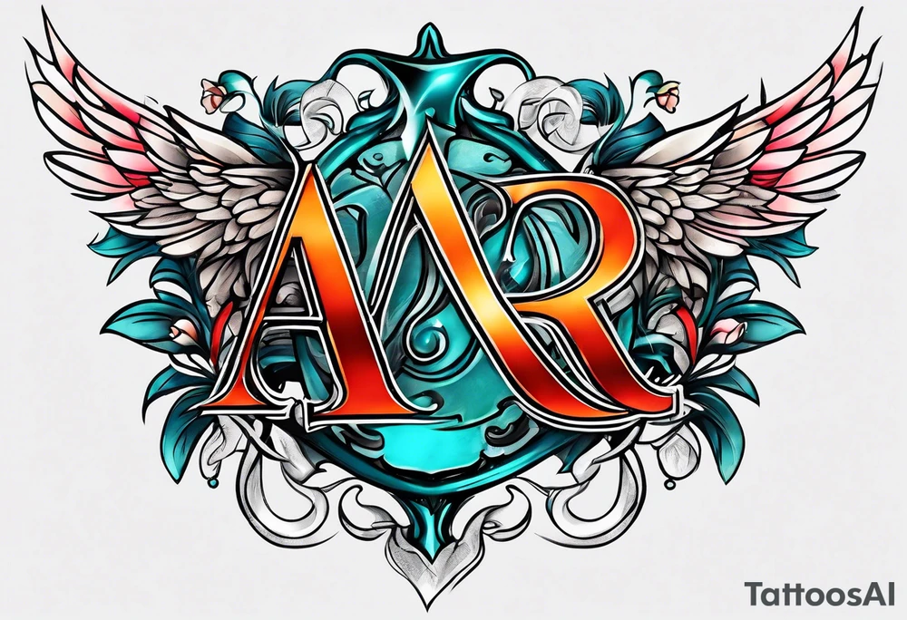 the letters A and R tattoo idea