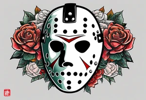 Friday the 13th Jason mask, Japanese art tattoo idea