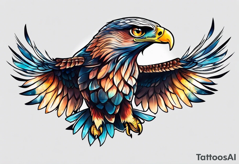 Small cute hawk girly tattoo idea