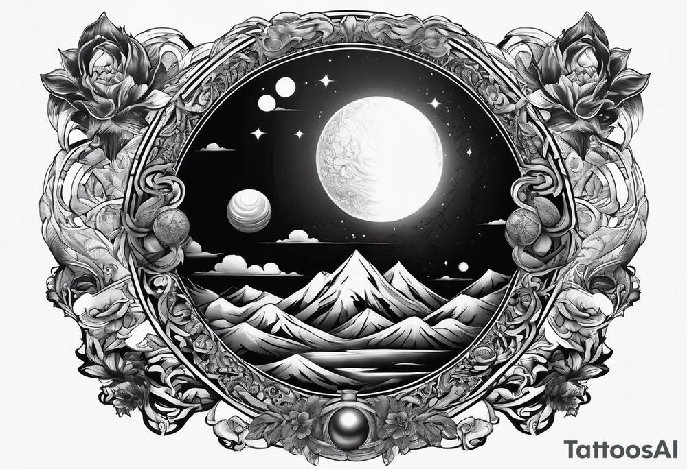god holding up giant ball tattoo idea