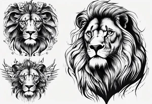 wild king lion tattoo idea