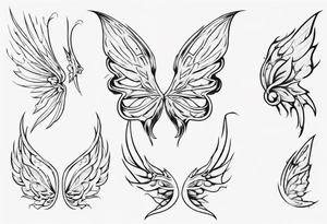 basic outline of a fairy wing tattoo idea