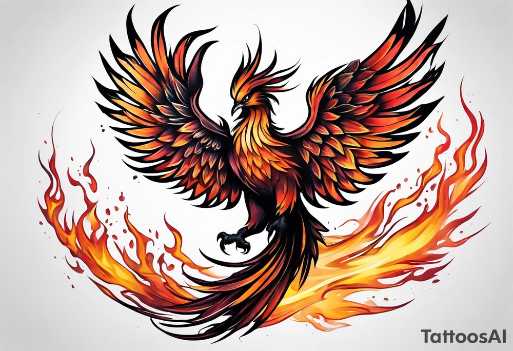 scarred warrior phoenix tattoo idea