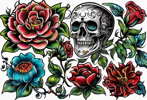 Old school flower tattoos tattoo idea