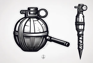 gun grenade tattoo idea